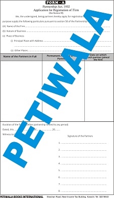 Picture of Form-A: Application for Registration of Firm