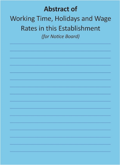 Picture of Abstract of Working Time, Holidays and Wage Rates in this Establishment