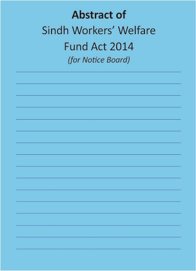 Picture of Abstract of Sindh Workers’ Welfare Fund Act 2014