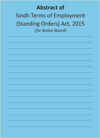 Picture of Abstract of Sindh Terms of Employment (Standing Orders) Act, 2015
