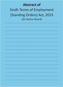 Picture of Abstract of Sindh Terms of Employment (Standing Orders) Act, 2015