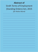 Picture of Abstract of Sindh Terms of Employment (Standing Orders) Act, 2015