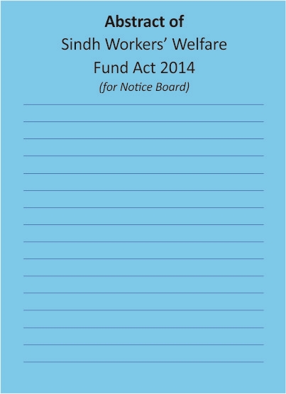 Picture of Sindh Workers’ Welfare Fund Act 2014