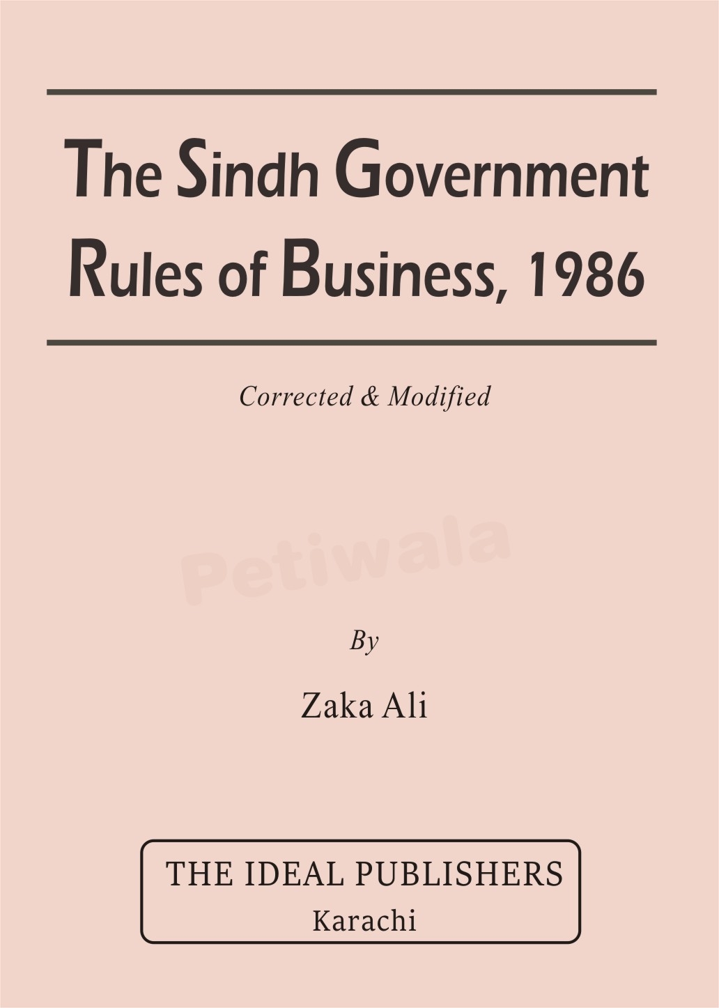 Sindh Government Rules of Business 1986
