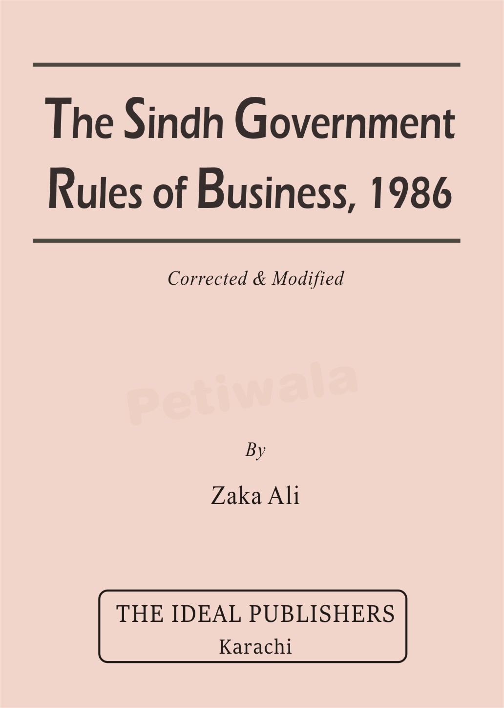 Picture of Sindh Government Rules of Business 1986